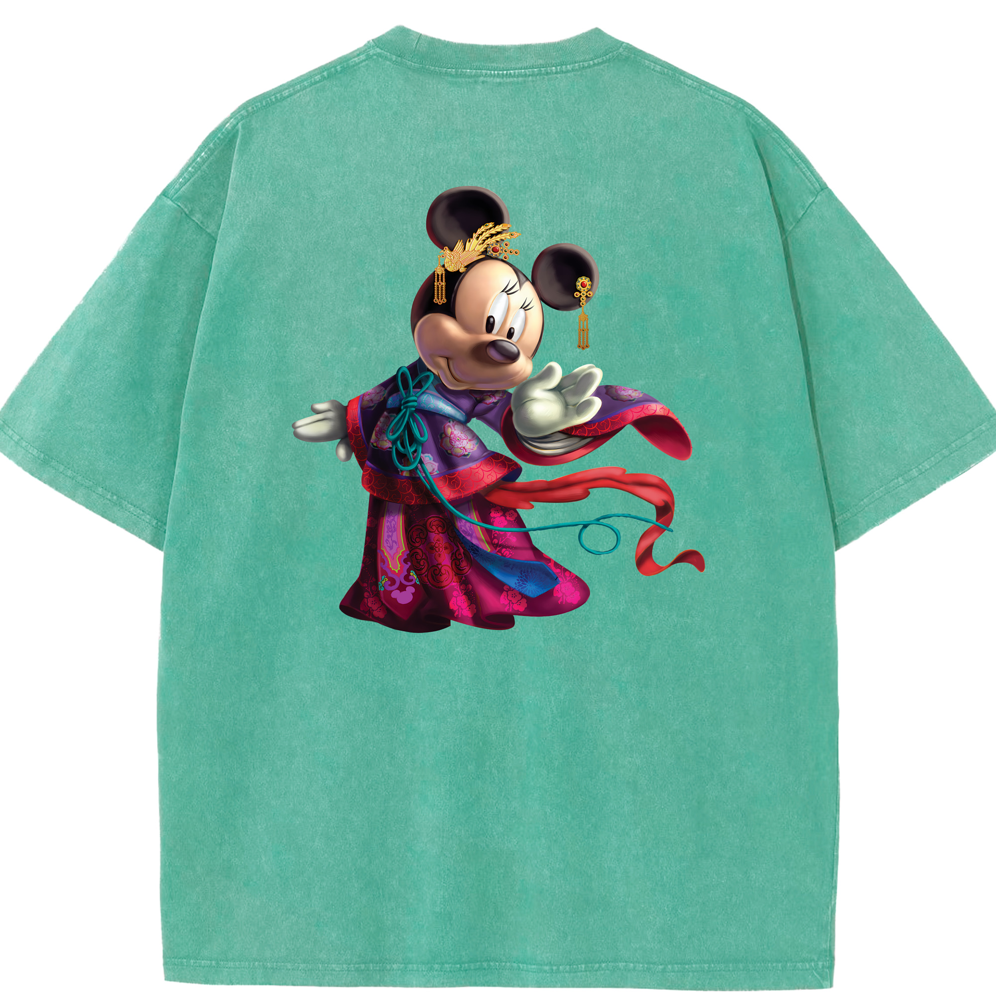 （画像用） ミッキーマウス Mickey Mouse 綿100% ヴィンテージ風 半袖Tシャツ（背面プリント）